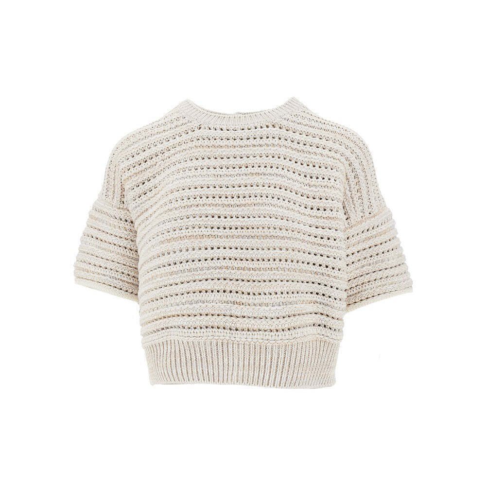 Emporio Armani Openworked Knit Top